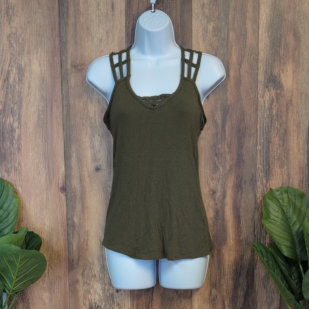 VENUS Olive Green Strappy Camisole Tank Top S             C546